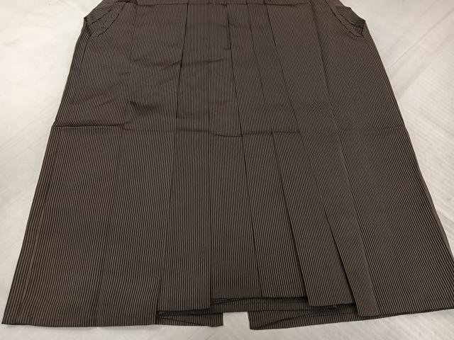 平和屋着物●男性　馬乗り袴　縞　正絹　逸品　AABL1301ph