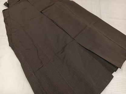 平和屋着物●男性　馬乗り袴　縞　正絹　逸品　AABL1301ph