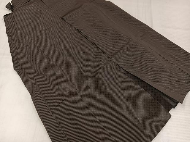 平和屋着物●男性　馬乗り袴　縞　正絹　逸品　AABL1301ph