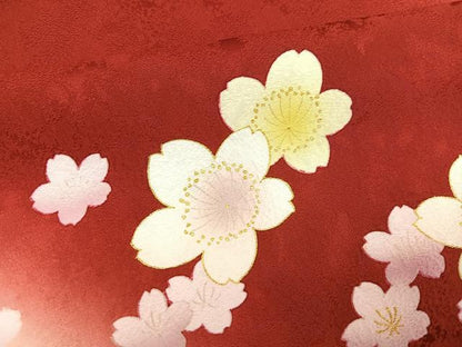 平和屋着物●豪華振袖　舞桜文　暈し染め　金彩　正絹　逸品　AABL1302ph