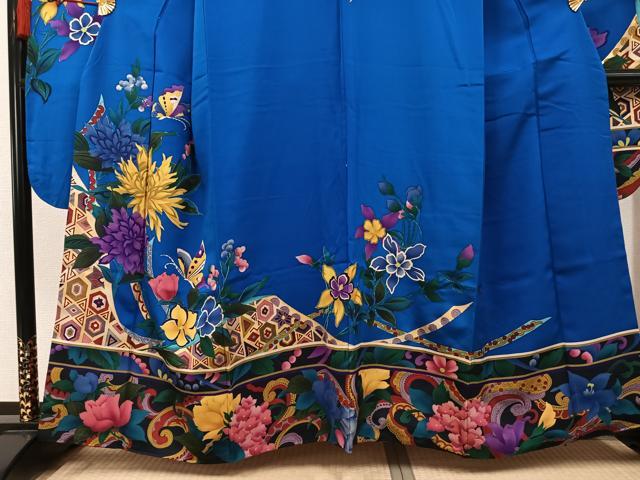 平和屋着物●豪華振袖　花蝶文　正絹　逸品　AABL1306ph