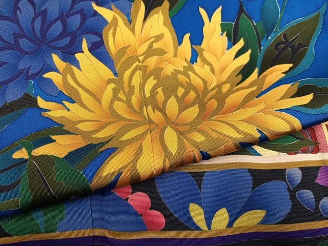 平和屋着物●豪華振袖　花蝶文　正絹　逸品　AABL1306ph