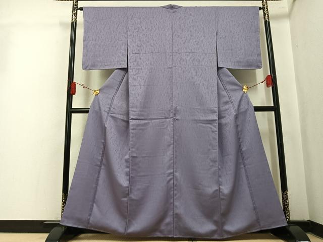 平和屋着物●上質な色無地　霞地紋　鳩羽鼠色　正絹　逸品　未使用　AABL1307ph