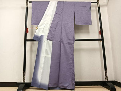 平和屋着物●上質な色無地　霞地紋　鳩羽鼠色　正絹　逸品　未使用　AABL1307ph