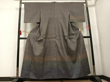 平和屋着物●訪問着　お召地　霞文　正絹　逸品　AABL1308ph