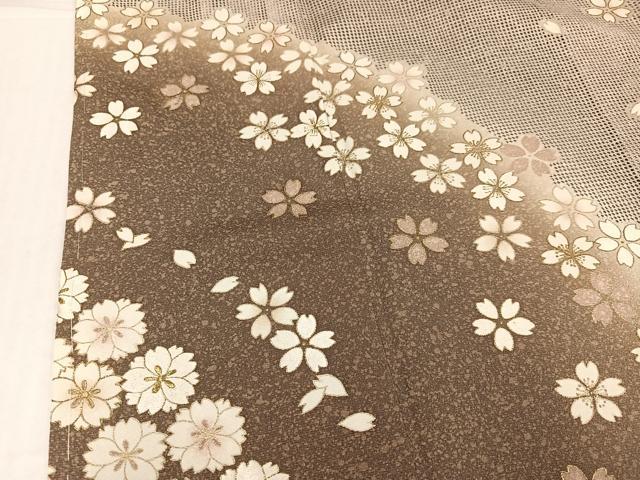 平和屋着物●訪問着　中国三大刺繍　汕頭刺繍　スワトウ刺繍　舞桜文　暈し染め　金彩　正絹　逸品　未使用　AABL1310ph