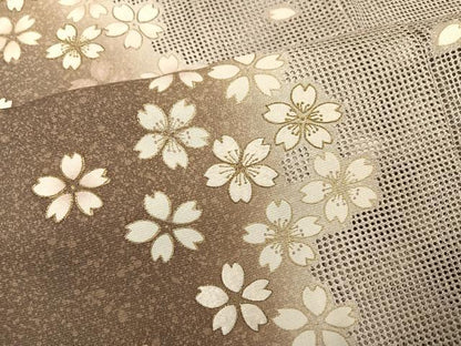 平和屋着物●訪問着　中国三大刺繍　汕頭刺繍　スワトウ刺繍　舞桜文　暈し染め　金彩　正絹　逸品　未使用　AABL1310ph