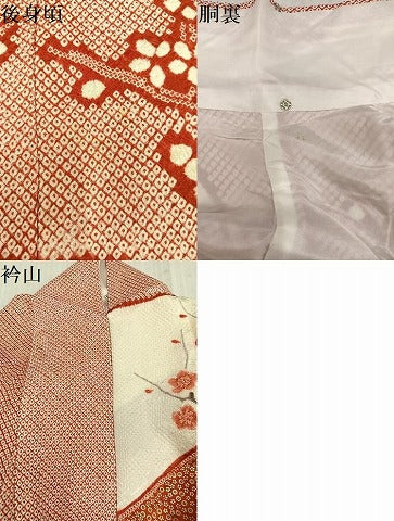 平和屋着物●豪華振袖　総絞り　御所車花文　金彩　正絹　逸品　AABL1312ph