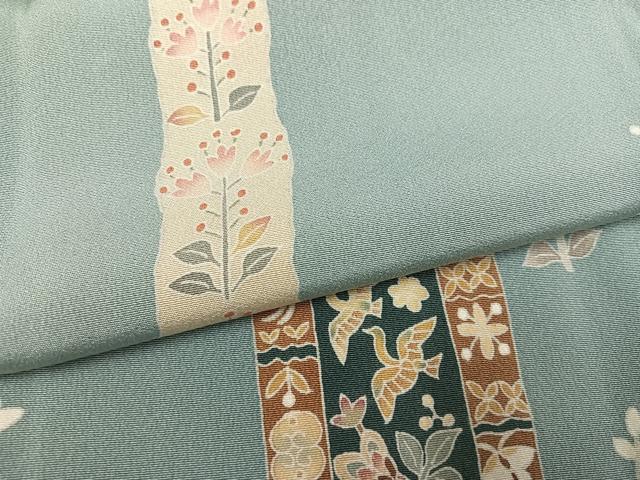 平和屋着物●本加賀友禅作家　能川光陽　訪問着　花鳥文　正絹　逸品　AABL1313ph