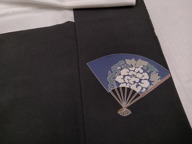 平和屋着物●豪華黒留袖　作家物　女人扇面花文　金彩　正絹　逸品　未使用　AABL1314ph