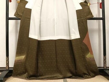 平和屋着物●訪問着　作家物　草花文　暈し染め　金彩　正絹　逸品　AABL1315ph