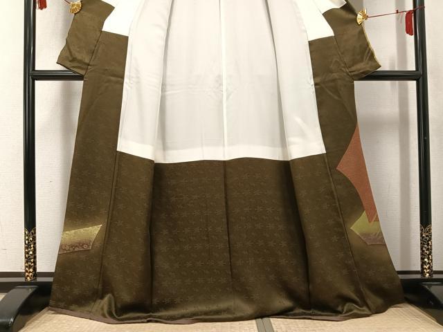 平和屋着物●訪問着　作家物　草花文　暈し染め　金彩　正絹　逸品　AABL1315ph