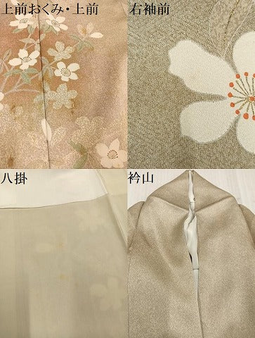 平和屋着物●京友禅の第一人者　松井青々　訪問着　草花文　金彩　正絹　逸品　AABL1316ph