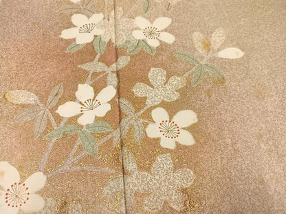 平和屋着物●京友禅の第一人者　松井青々　訪問着　草花文　金彩　正絹　逸品　AABL1316ph