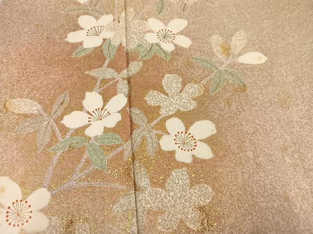 平和屋着物●京友禅の第一人者　松井青々　訪問着　草花文　金彩　正絹　逸品　AABL1316ph