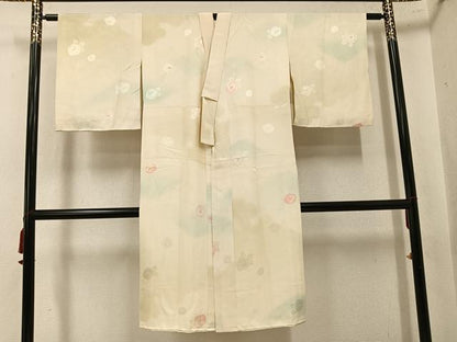 平和屋着物●長襦袢　袷　牡丹　草木染　梅　正絹　逸品　AABL1317ph