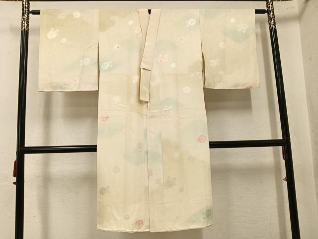 平和屋着物●長襦袢　袷　牡丹　草木染　梅　正絹　逸品　AABL1317ph