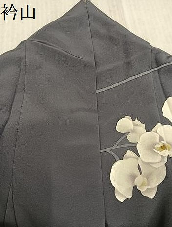 平和屋着物●染色作家　寺島利男　訪問着　胡蝶蘭　健勝苑扱い　正絹　逸品　AABL1321ph