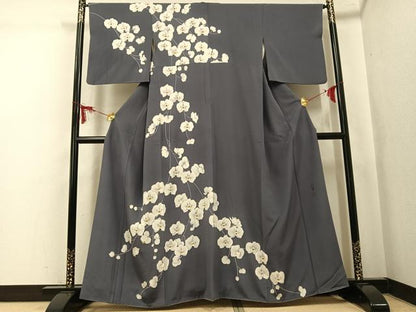 平和屋着物●染色作家　寺島利男　訪問着　胡蝶蘭　健勝苑扱い　正絹　逸品　AABL1321ph