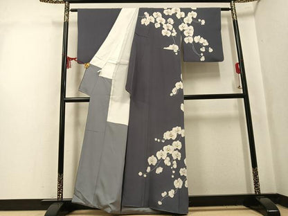 平和屋着物●染色作家　寺島利男　訪問着　胡蝶蘭　健勝苑扱い　正絹　逸品　AABL1321ph