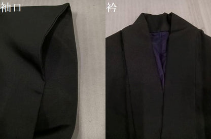 平和屋着物●男性　黒紋付　正絹　逸品　AABL1323ph