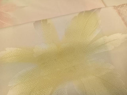 平和屋着物●振袖用長襦袢　袷　舞花文　暈し染め　正絹　逸品　AABL1326ph