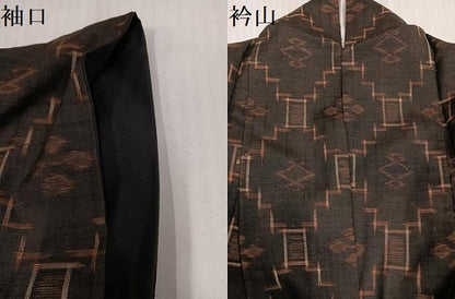 平和屋着物●国指定重要無形文化財　本場久米島紬　島袋絹子作　手織　琉球絣　証紙付き　正絹　逸品　AABL1331ph
