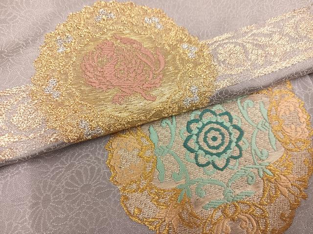 平和屋着物●皇室・伊勢神宮御用 御御帯 山口美術織物 山口弘躬 色留訪問着 お召地 唐織 天平思慕文 金銀糸 反端付き 正絹 逸品 AABL1332ph