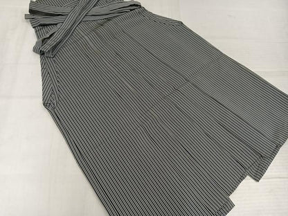 平和屋着物●男性　馬乗り袴　縞　正絹　逸品　AABL1335ph