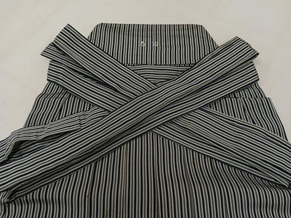 平和屋着物●男性　馬乗り袴　縞　正絹　逸品　AABL1335ph