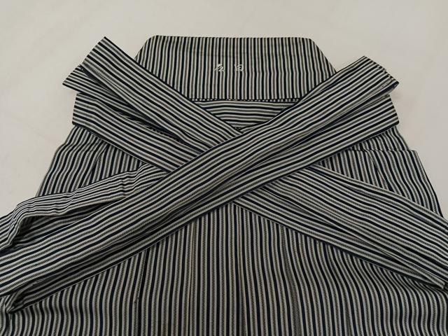 平和屋着物●男性　馬乗り袴　縞　正絹　逸品　AABL1335ph