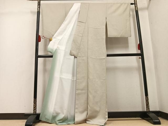 平和屋着物●お召　霞文　正絹　逸品　AABL1339ph