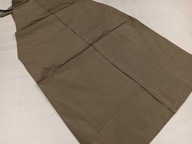 平和屋着物●男性　馬乗り袴　玉緒里紬　肥後煤竹色　猪俣謹製　証紙付き　正絹　逸品　AABL1340ph