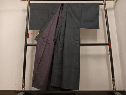 平和屋着物●男性　本場大島紬　アンサンブル　格子　正絹　逸品　AABL1341ph