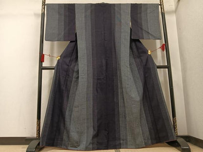 平和屋着物●上質な紬　間道　正絹　逸品　AABL1343ph