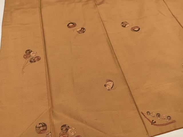 平和屋着物●京の名門・菱屋六右ェ門　紬　玩具文　胴抜き仕立て　正絹　逸品　AABL1344ph