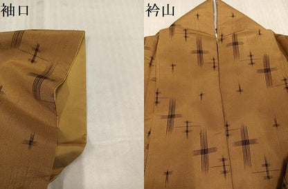 平和屋着物●上質な紬　十字絣　正絹　逸品　AABL1345ph