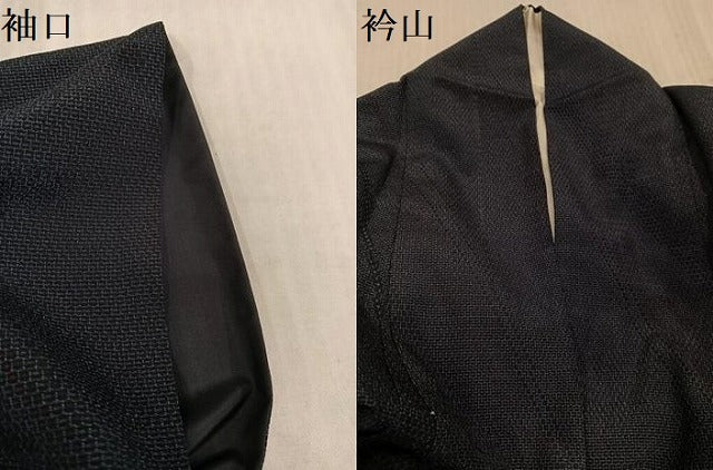 平和屋着物●本塩沢　110亀甲　斜縞　正絹　逸品　AABL1348ph