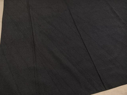 平和屋着物●本塩沢　110亀甲　斜縞　正絹　逸品　AABL1348ph