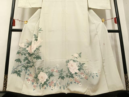 平和屋着物●豪華色留袖　友禅　作家物　枝花文　暈し染め　正絹　逸品　AABL1349ph