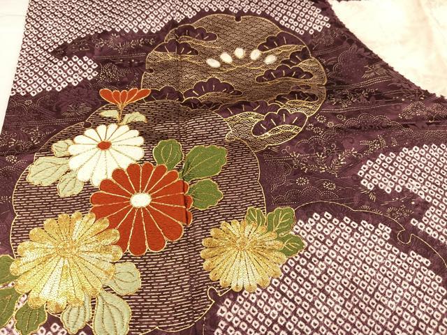 平和屋着物●豪華振袖　絞り　駒刺繍　松竹梅雪輪文　金彩　鈴乃屋扱い　正絹　逸品　AABL1353ph