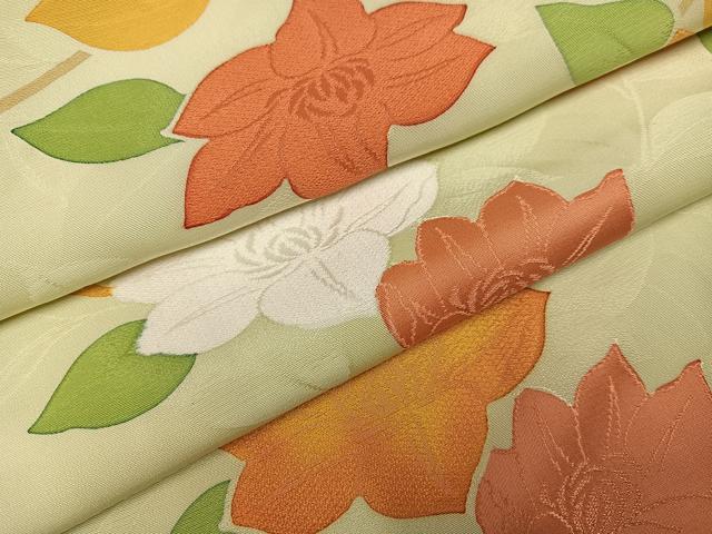 平和屋着物●上質な小紋　地紋起こし　枝花物　正絹　逸品　AABL1355ph