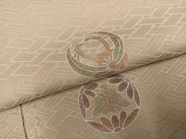 平和屋着物●友禅作家の巨匠　浅井青仁　小紋　草花文　金彩　正絹　逸品　AABL1359ph