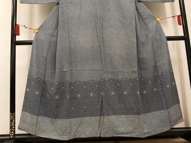 平和屋着物●色留訪問着　総絞り　草花文　正絹　逸品　AABL1360ph