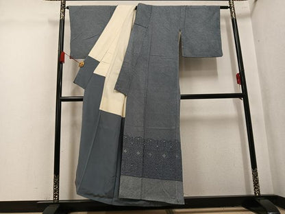 平和屋着物●色留訪問着　総絞り　草花文　正絹　逸品　AABL1360ph