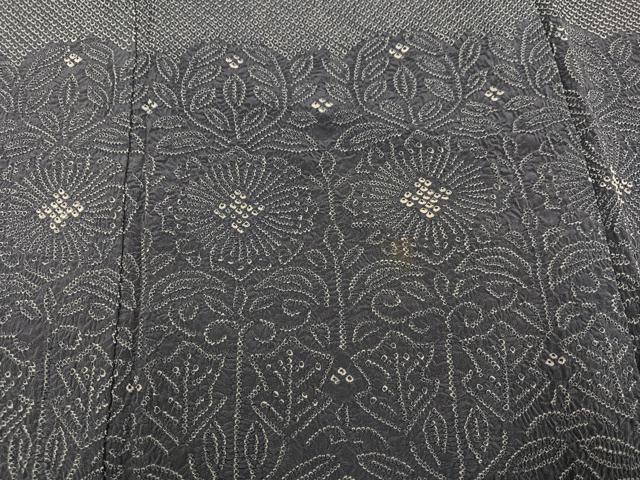 平和屋着物●色留訪問着　総絞り　草花文　正絹　逸品　AABL1360ph
