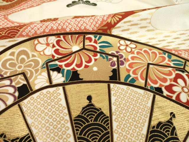 平和屋着物●豪華振袖　駒刺繍　片輪車吉祥文　正絹　逸品　AABL1361ck