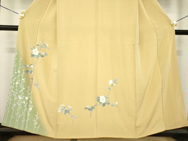 平和屋着物●十日町友禅作家　岡村蒼風　訪問着　枝花文　暈し染め　正絹　逸品　AABL1362ck