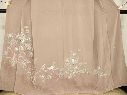 平和屋着物●訪問着　友禅　作家物　草花文　正絹　逸品　AABL1363ck