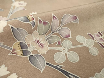平和屋着物●訪問着　友禅　作家物　草花文　正絹　逸品　AABL1363ck